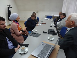 Snimak učesnika prilikom dodjele 2 računara članovima Udruženja slijepih Kantona Sarajevo.